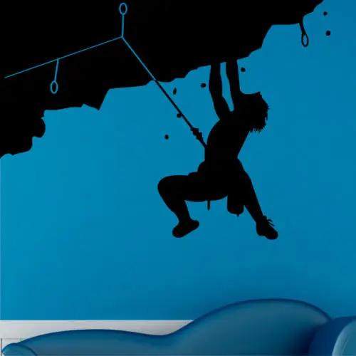 Rock Climbing Wall Stickers Men Mountain Climber Vinyl Decal Climbers Decal Home Decoration Art Mural