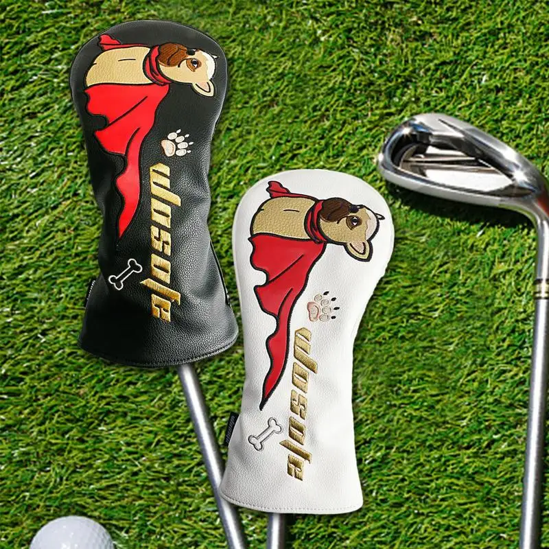 

4pcs/Set Golf Head Cover Embroidery French Fighting Dog Pattern Golf Iron Head Covers Driver Fairway Putter Head Cover