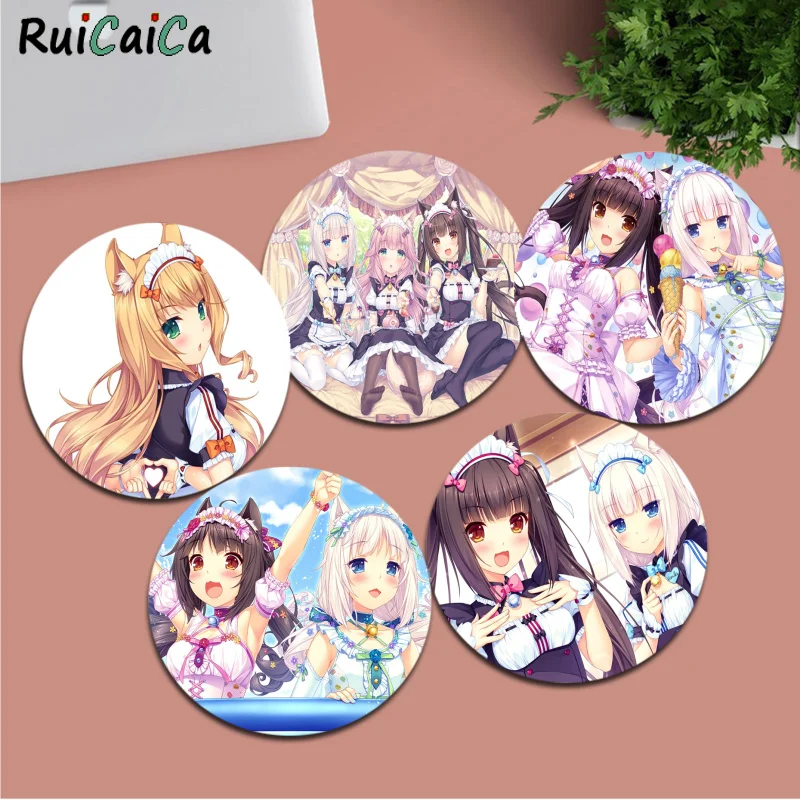 

Nekopara Mousepad Non-slip Round Big Promotion Table Mat Student Mousepad Computer Keyboard Pad Games Pad For PC Gamer Mousemat