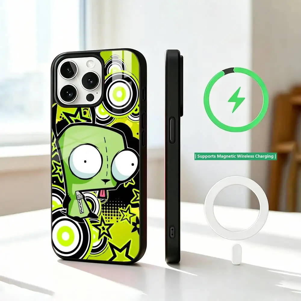Фото Чехол для телефона I-Invader Z-Zim Gir для iPhone 17, 16, 15, 14, 13, 12, 11 Plus, Pro с поддержкой магнитной беспроводной зарядки №2