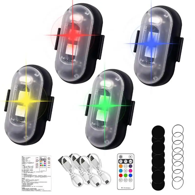 

Motorcycles Flashing Light 8 Colors LED Anti-Collision Bike Night Flying Mini with USB Charging Drone Night Warning Lights