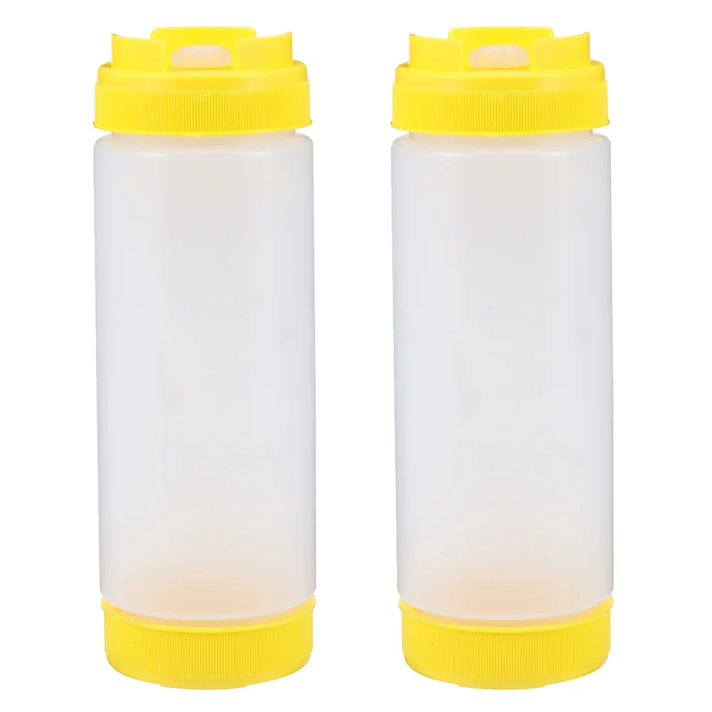 

2pcs Squeeze Bottles Durable Good Fine Useful Plastic Squeeze Bottles Seasoning Dispensers Home Sauce Bottles