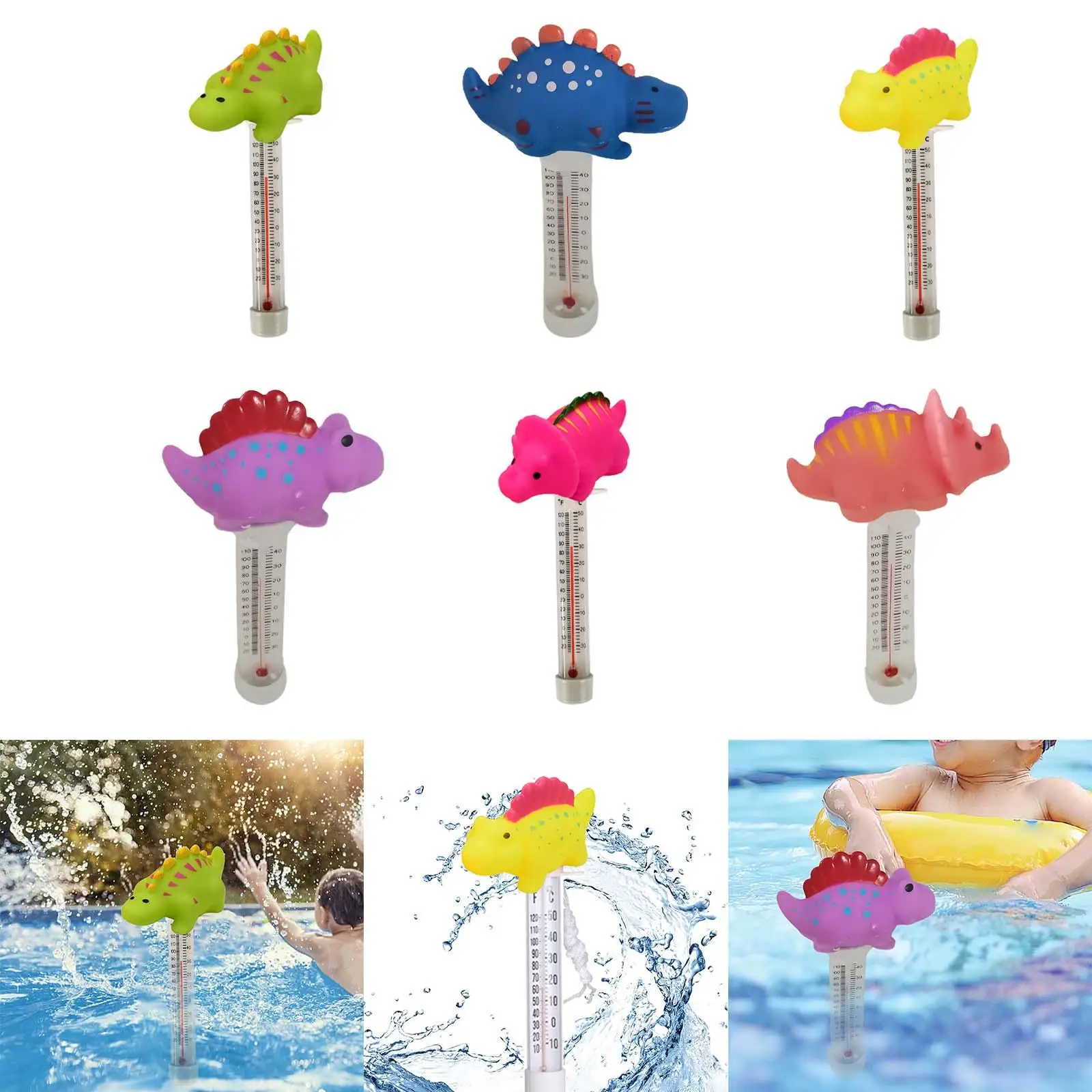 

Floating Swimming Pool Thermometer Shatter Resistant Easy Read with String Measurement for Bath Hot Tub Swimming Pool Ponds SPA