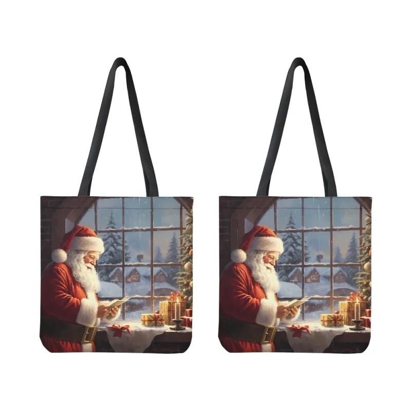 Noisydesigns Новая женская Холщовая Сумка для покупок с принтом Санта Клауса