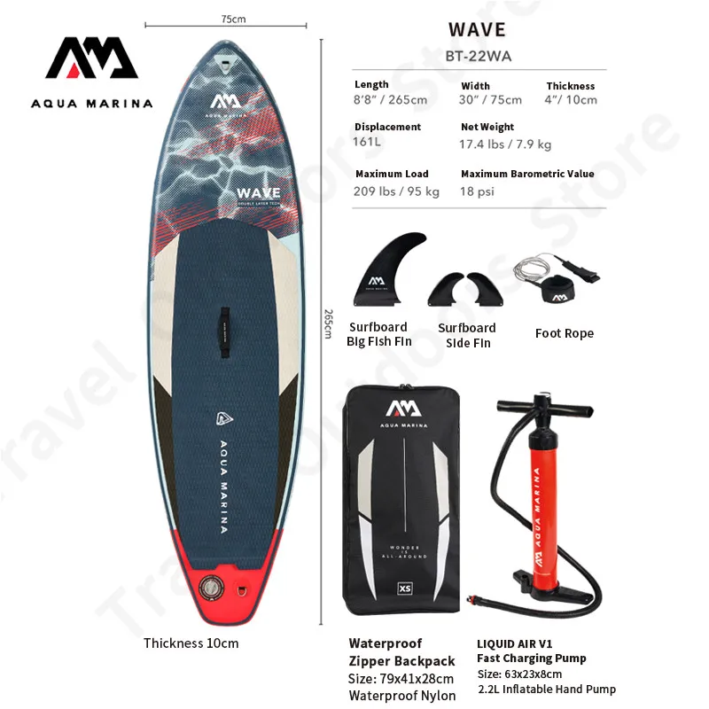 Аква-Марина Новинка 2023 волна 8ɸ &quotx75''x4' Sup доска для серфинга стоячая