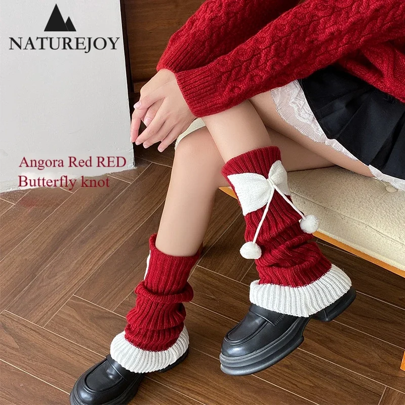 Японские носки в стиле &quotЛолита&quot женские пушистые чулки кружевные утепленные