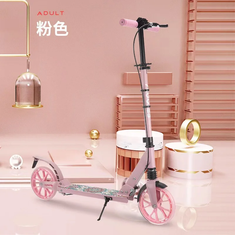 

Portable Foldable 2 Wheels Hand Brake All Aluminum Urban Campus Transportation SkateboardYounugsters Non-electric Kick Scooter