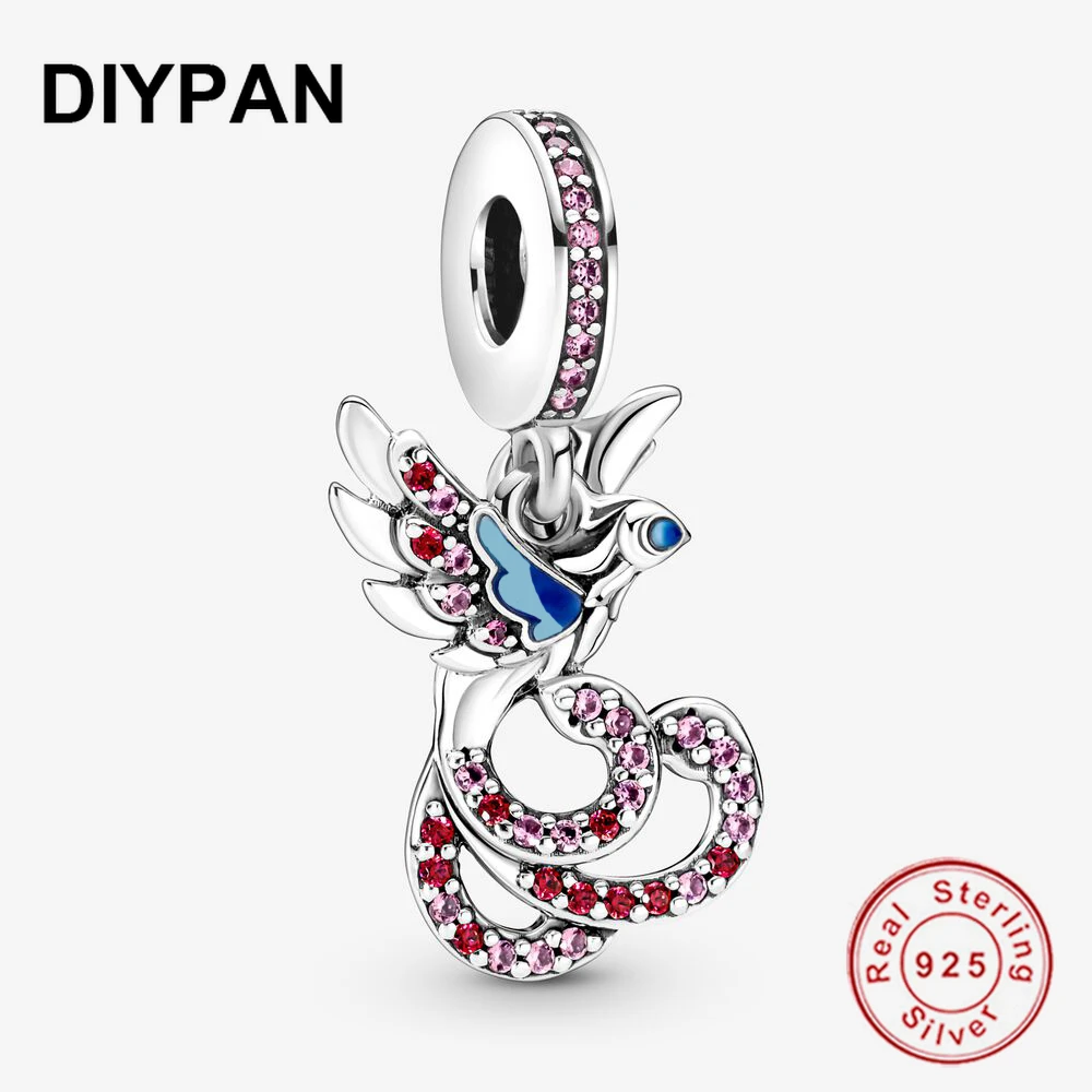 

Chinese Mythical Phoenix Dangle Charm Pendant Fit Original Bracelet Charms 925 Sterling Silver Charm Berloque