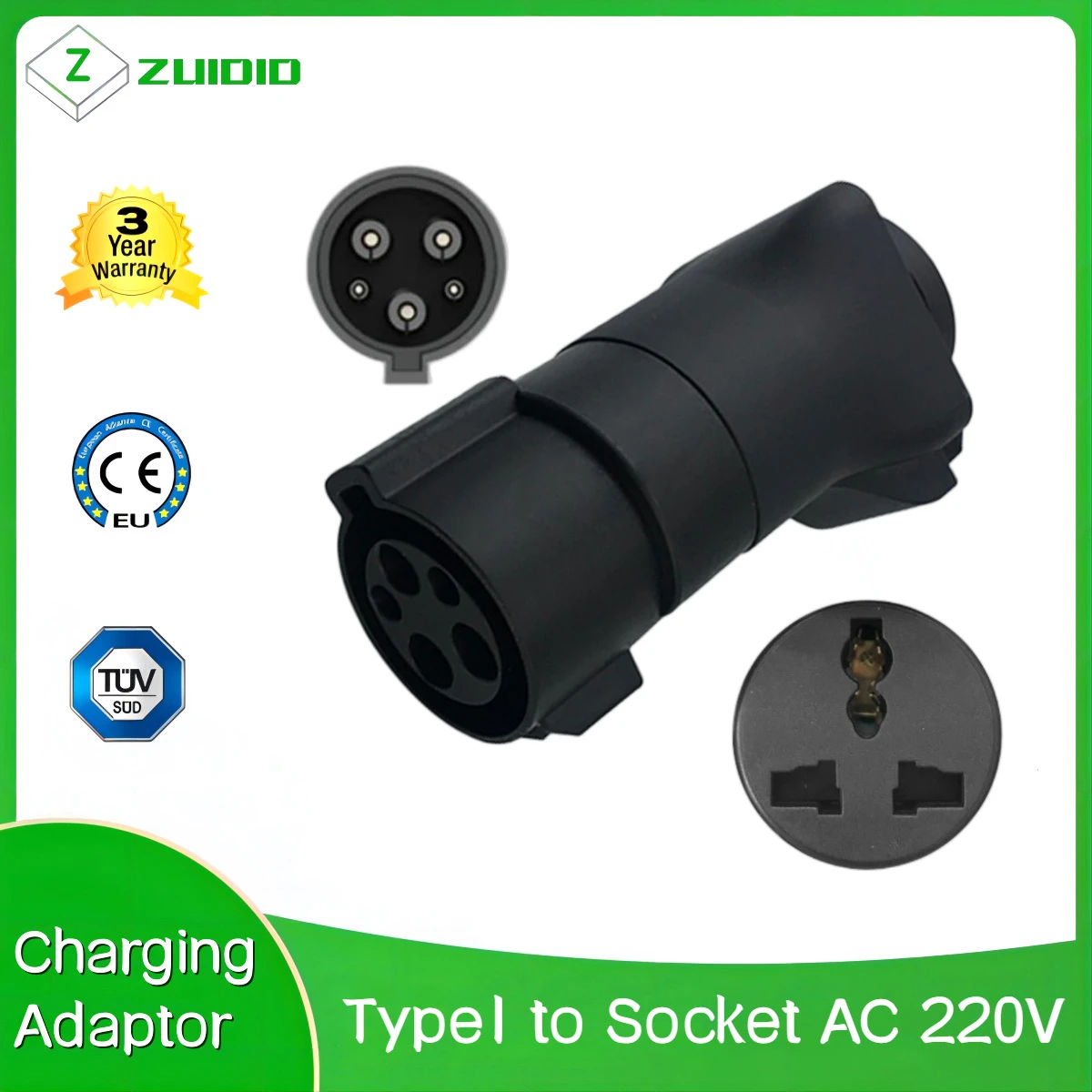 

Type 1 SAE J1772 Type1 to Socket AC 220V EV Charger Connector Adapter EVSE Plug For RV Camper Electric Scooter External