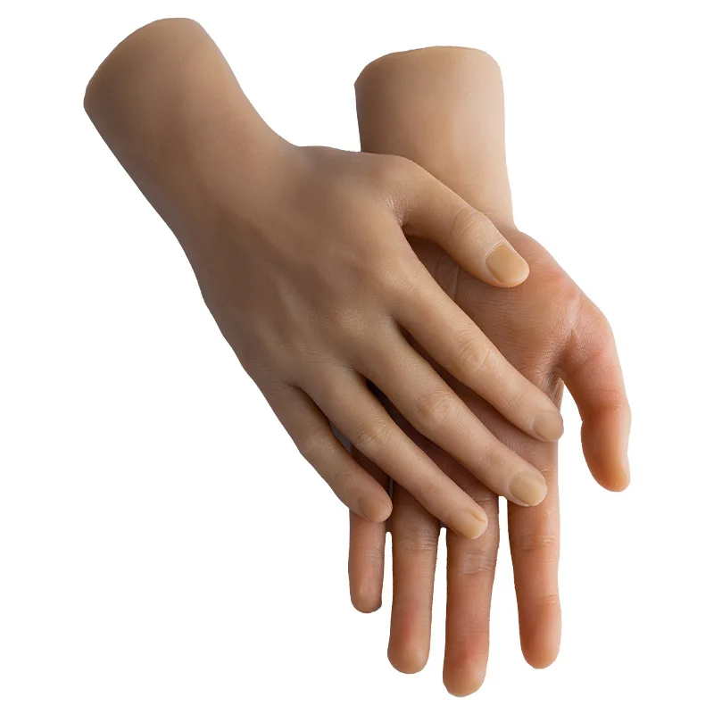 

Silicone Practice Hand With Flexible Finger Adjustment Display With Holder Matching Nail Piece Prosthetic joints bendable TGS7