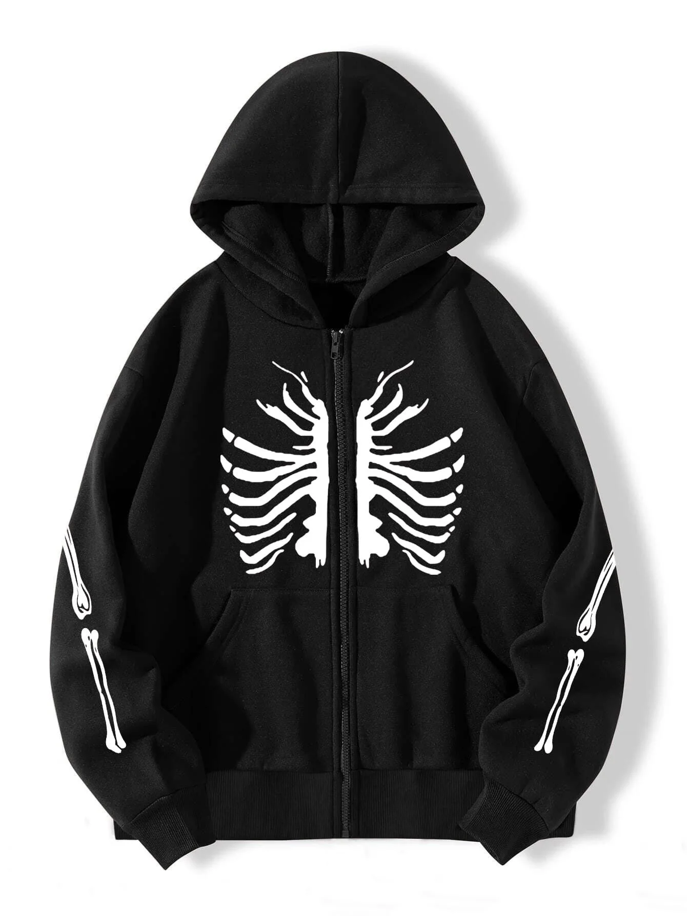 

New Fashion Retro Goth Women Hoodie Long Sleeve Printing Patchwork Hooded Collar Loose Zipper Gothic Style Ladies Hoodie Spring