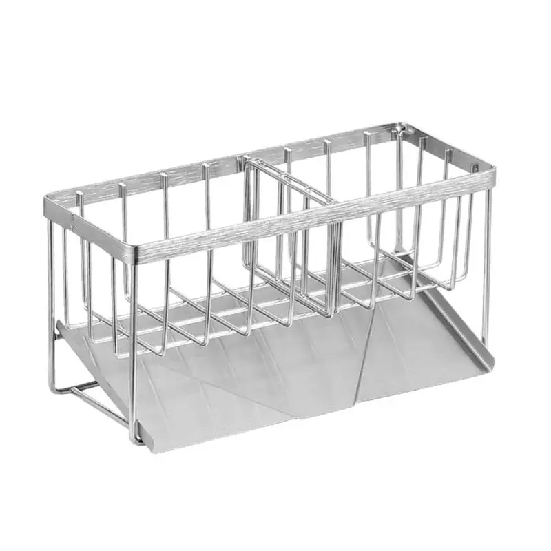 

Kitchen Sink Organizer Caddy Dishcloth Rack Countertop With Stainless Steel Rustproof Configurable Scrub Brush Basket For Soap