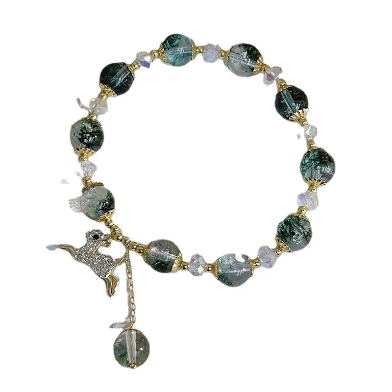 

Natural crystal bracelet ladies temperament charm green ghost bracelet to send girlfriend