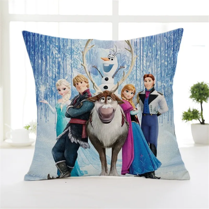 

Disney Cartoon Cushion Cover Frozen 2 Collection Elsa Anna Princess PillowCase Decorative/Nap on Room Sofa Baby Children Gift