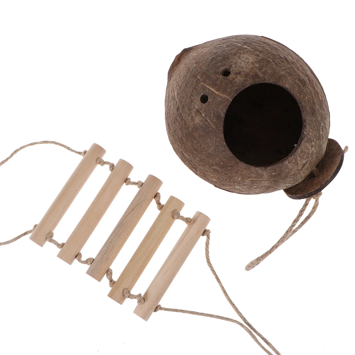 

Parrot Bird Toy Coconut Shell House Supplies Parakeet Toys Birdhouse Tiger Skin