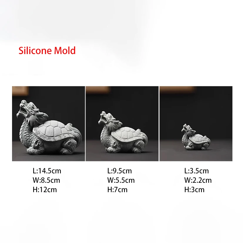 Силиконовая форма для цементной черепахи-дракона базальтовой черепахи