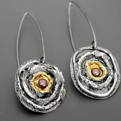 Серебряные винтажные серьги-капельки NovoPublic