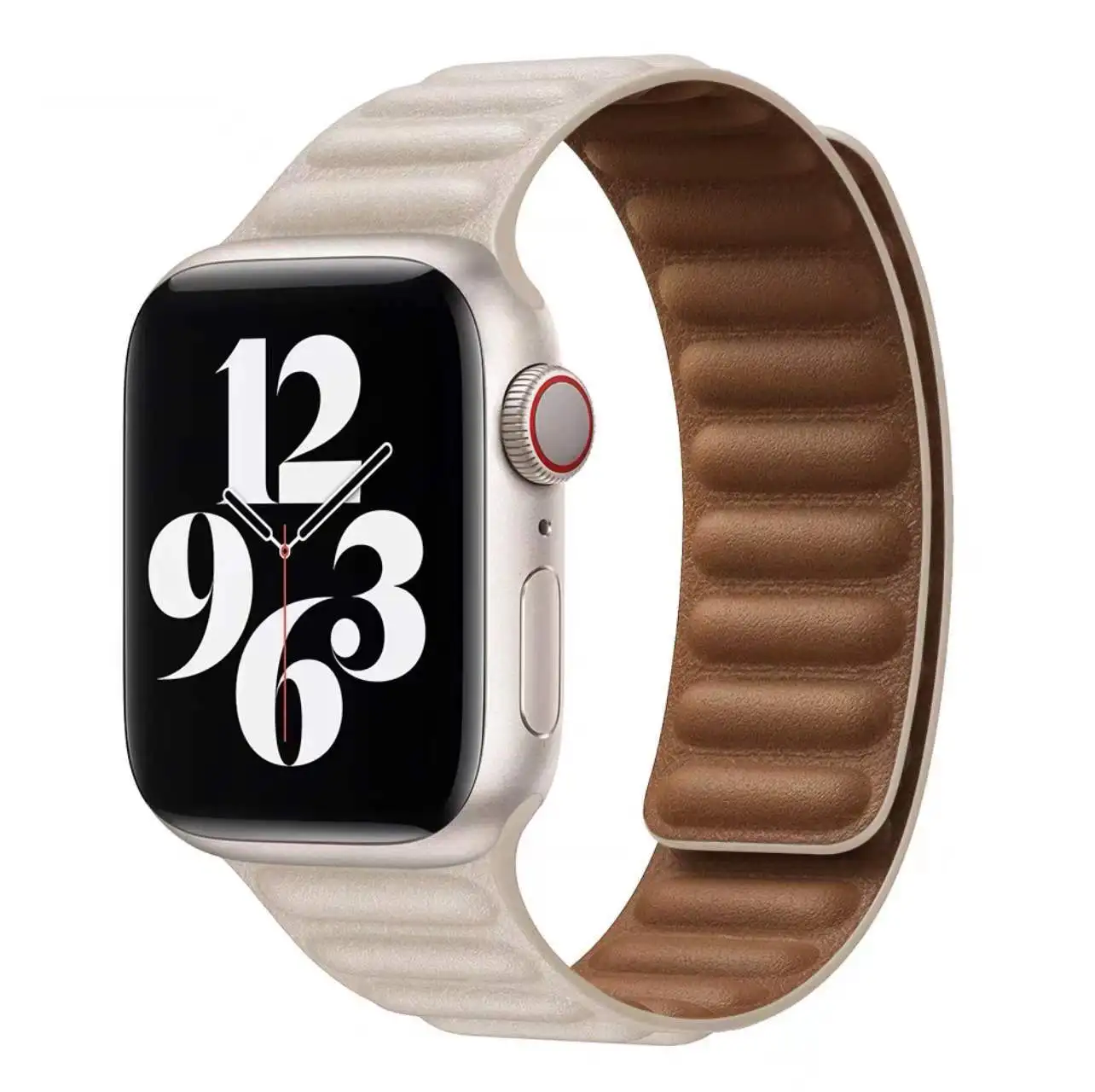 Leather Strap for Apple Watch Band 44mm 45mm 41mm 42mm 40mm 38mm Magnetic Wristband Bracelet for Iwatch Series 8 SE 7 6 5 3