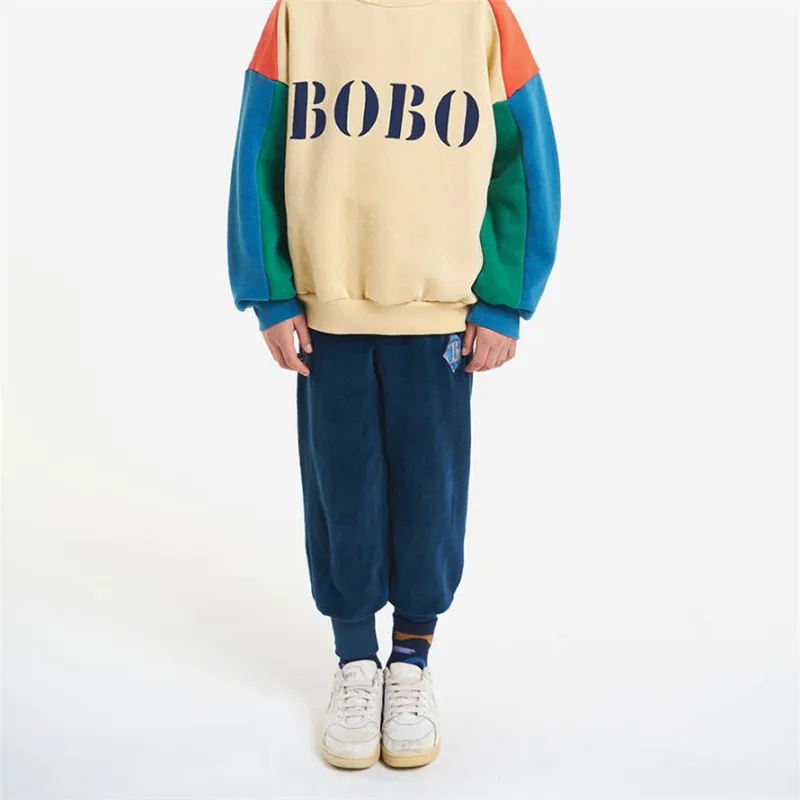 Bobo 2022 Autumn Winter New Kids Boys Girls Pants Print Cartoon Trousers Warm Toddler Baby Pants Fashion Children Brand Clothes