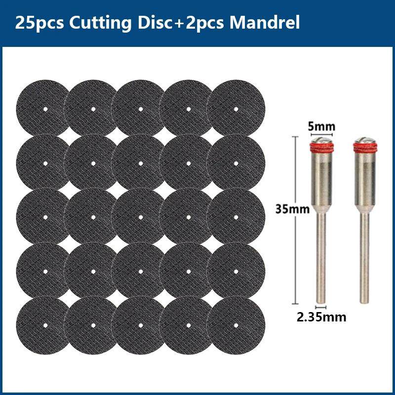 

CMCP 27 шт абразивный режущий диск 32 мм с оправками шлифовальные круги для Dremel роторные инструменты металлический шлифовальный диск