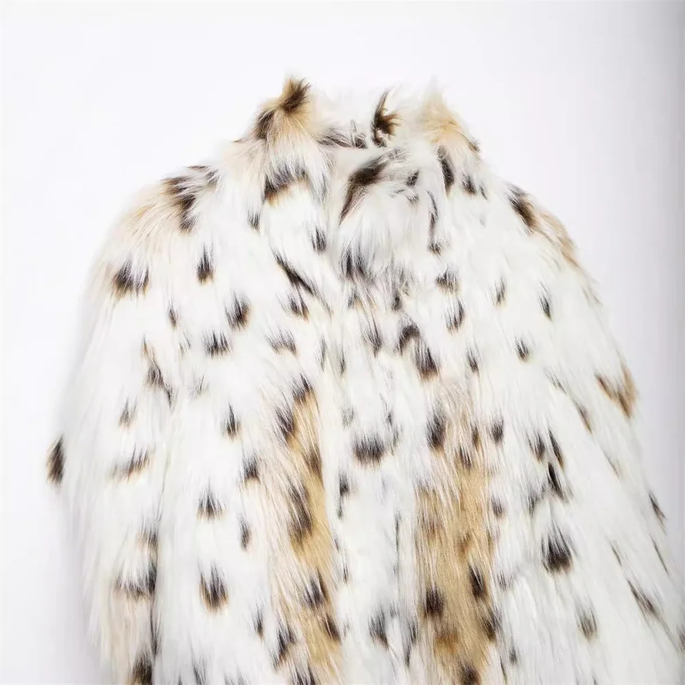 Модное пальто из искусственного меха с леопардовым принтом для женщин плюшевая