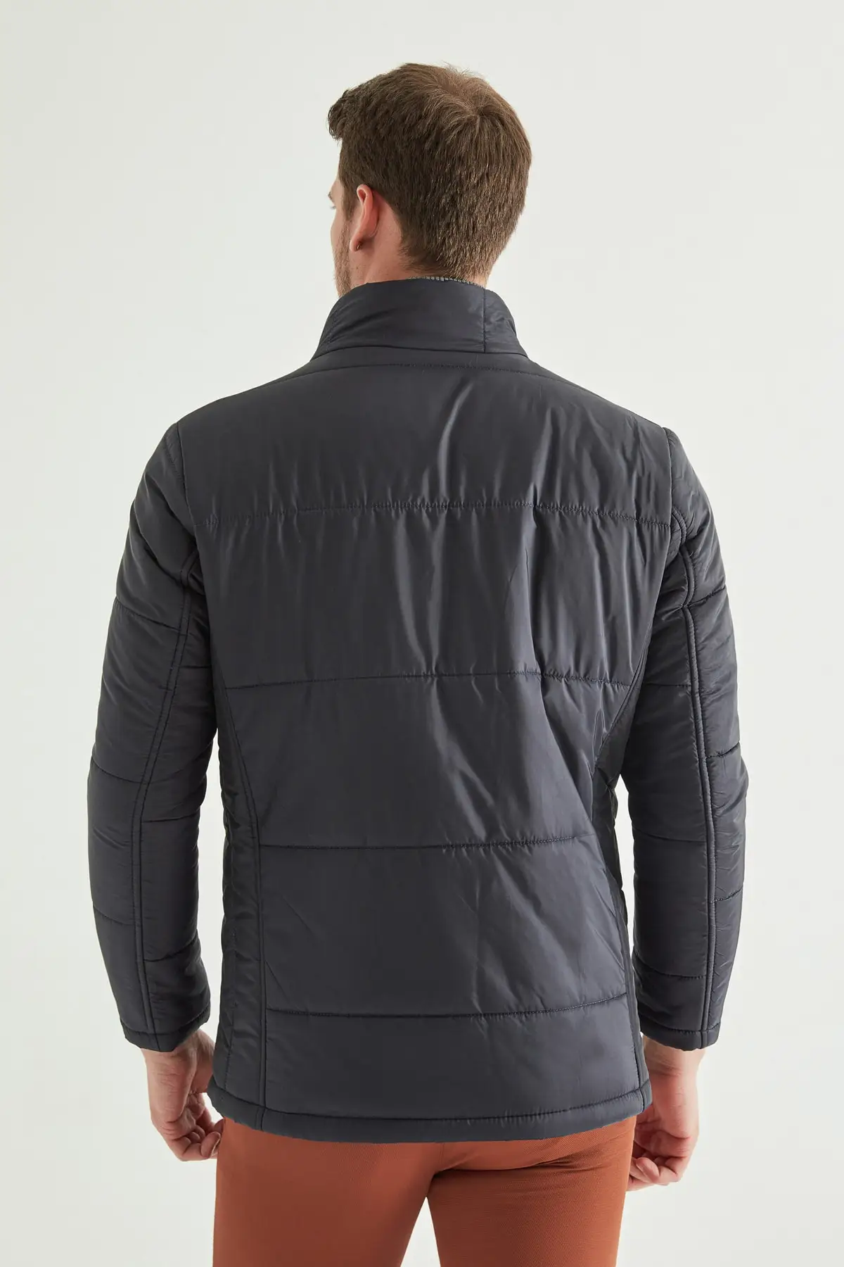 Regular Fit Navy Blue Coat