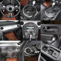 for mazda mx 5 nc 2009 14 interior car center control gear shift panel cover trim soft carbon fiber trim sticker car accessories