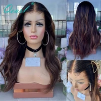 Brazilian Human Hair Wig Sale Ombre Black Chocolate Brown Full Lace Wigs Natural Wave 360 Lace Frontal Wig Free Shipping Qearl