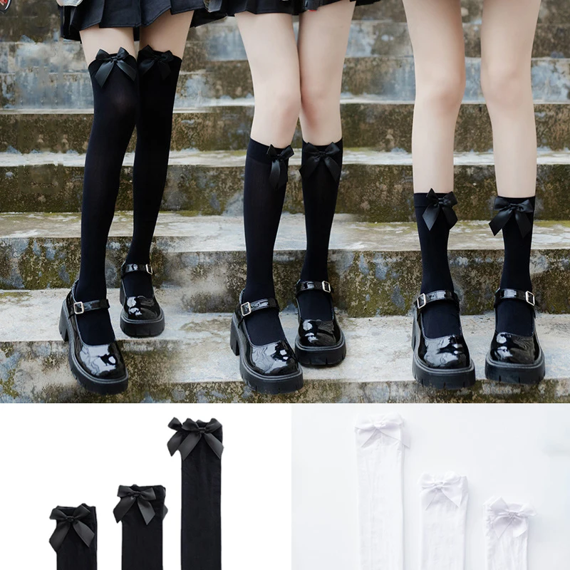 

Preppy Style Jk Ultra-Thin Cute Princess Socks Streetwear Korean Girls Sweet Harajuku Lolita Glass Stockings Middle Tube Socks