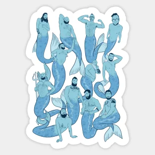 

Mermen Of The Oceans 5PCS Stickers for Water Bottles Living Room Wall Cute Decor Kid Funny Print Luggage Background Anime Art