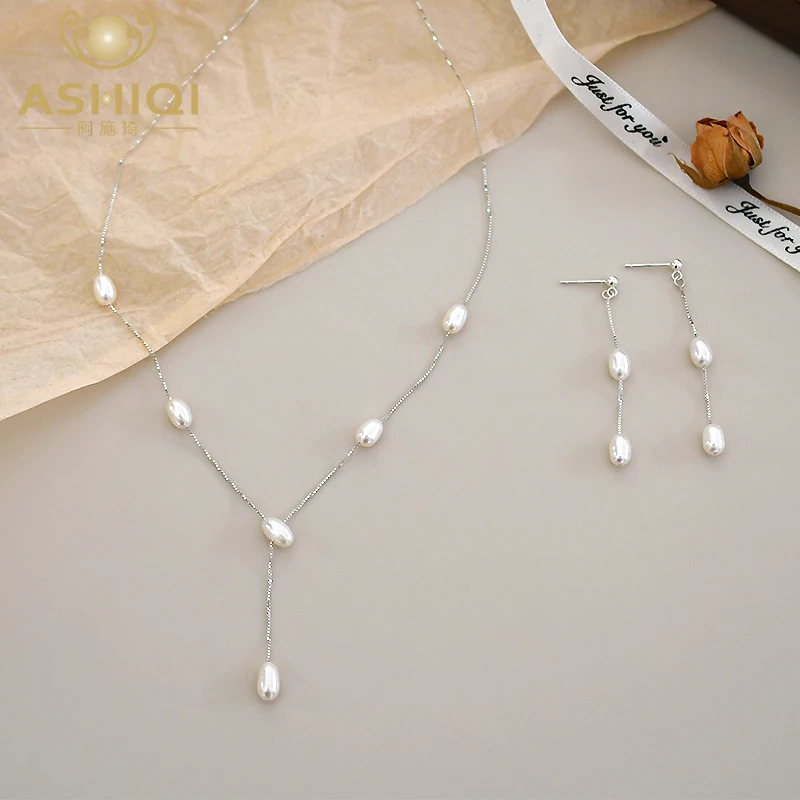 Женский комплект украшений из ожерелья и серег ASHIQI