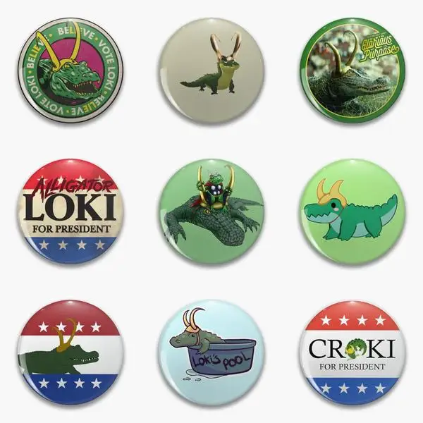 

Loki Croki Alligator Crocodile With No Soft Button Pin Customizable Jewelry Cartoon Collar Metal Badge Fashion Hat Funny Decor