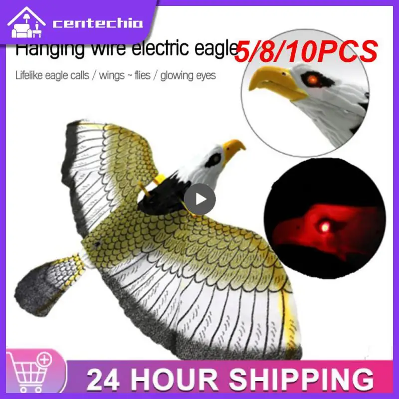 

Bird Repellent Hanging Eagle Electric Hanging Flying Line Eagles Toy Portable Luminous Music Scarecrow Park Farm Garden Supplies