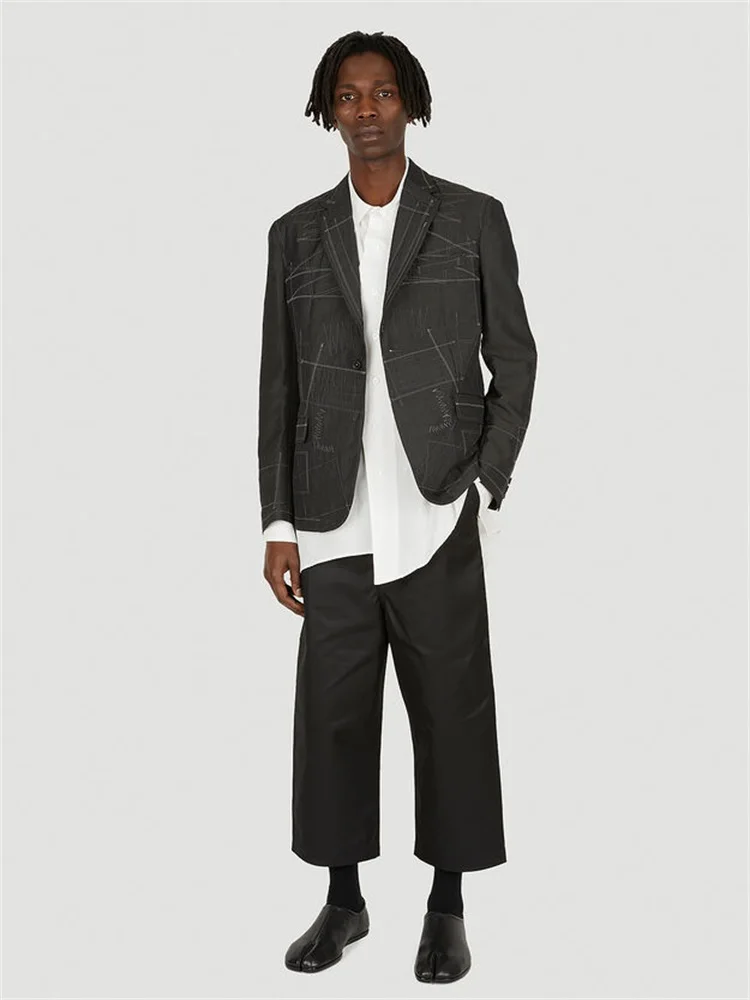 Брюки мужские прямые модные Молодежные штаны с завышенной талией брюки больших