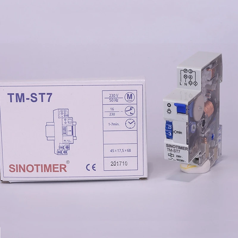 Фото 【Ограниченное предложение】 TM-ST7 220В AC, механический таймер на 7 минут, 18 мм, одноканальный, для DIN-рейки, таймер для лестницы, таймер-выключатель, часы-таймер №5