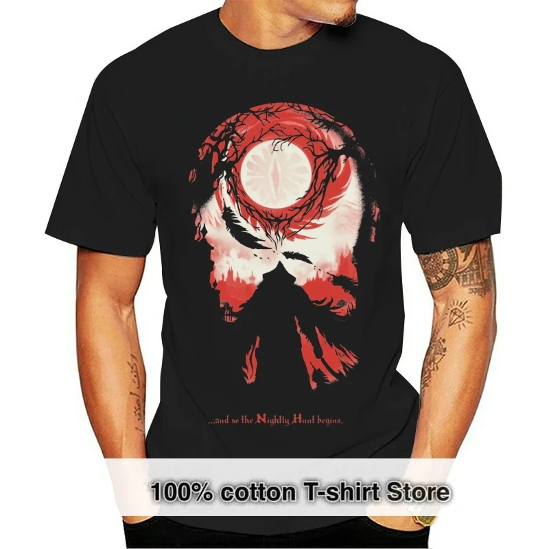 

one yona Dark Souls T Shirt And So The Nightly Hunt Begins T-Shirt Short-Sleeve Cute Tee Shirt Cotton Summer Mens Print Tshirt