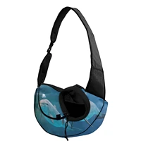 dolphin pattern pet carrier shoulder bag adjustable cute tote pouch outdoor travel safety dog cat carrier slings