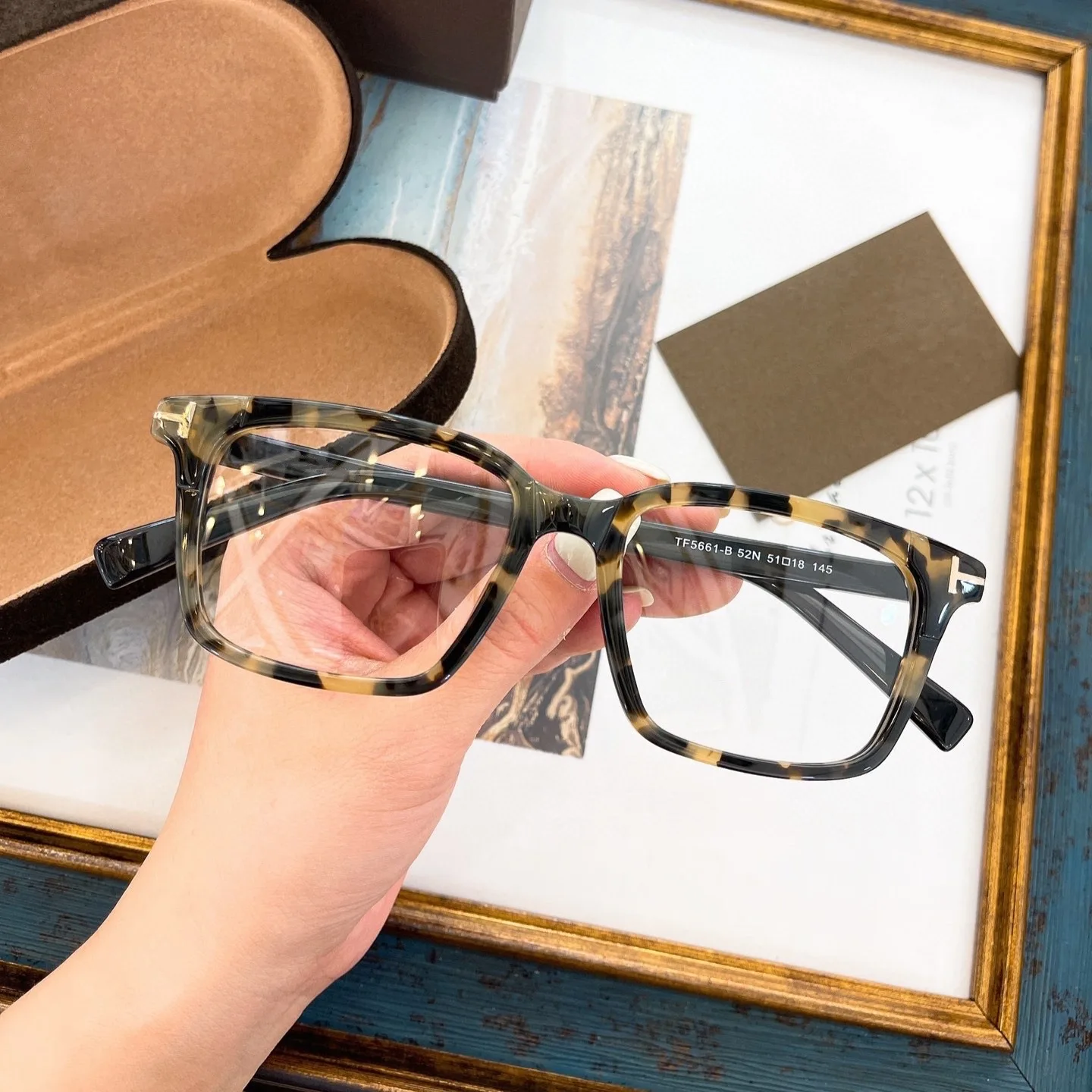 

TOM TF5661 Square tortoise SmallEyeglasses Women Men Eyewear Female Male Frames Prescription Optical Frames Myopia Glasses 2022