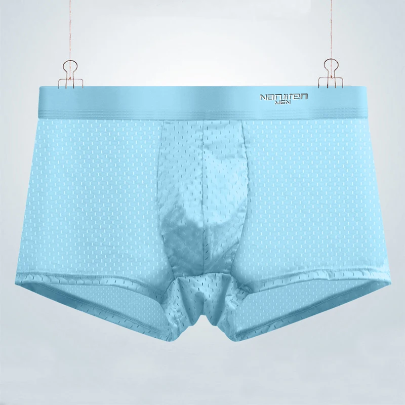 Man Underpants Men's Panties Ice Mesh Breathable Sexy Boxers Hombre Underwear Male Bamboo Ventilate Boxer Shorts Wholesale Lots