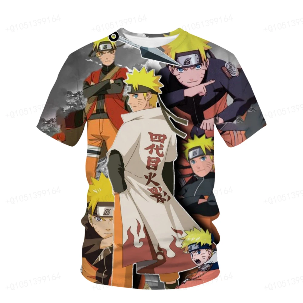 

2023 New Summer 3D Printing T-shirt Cool Fashion T-shirt Boys and Girls Anime Naruto T-shirt Short Sleeve O-Neck Fashion T-shirt