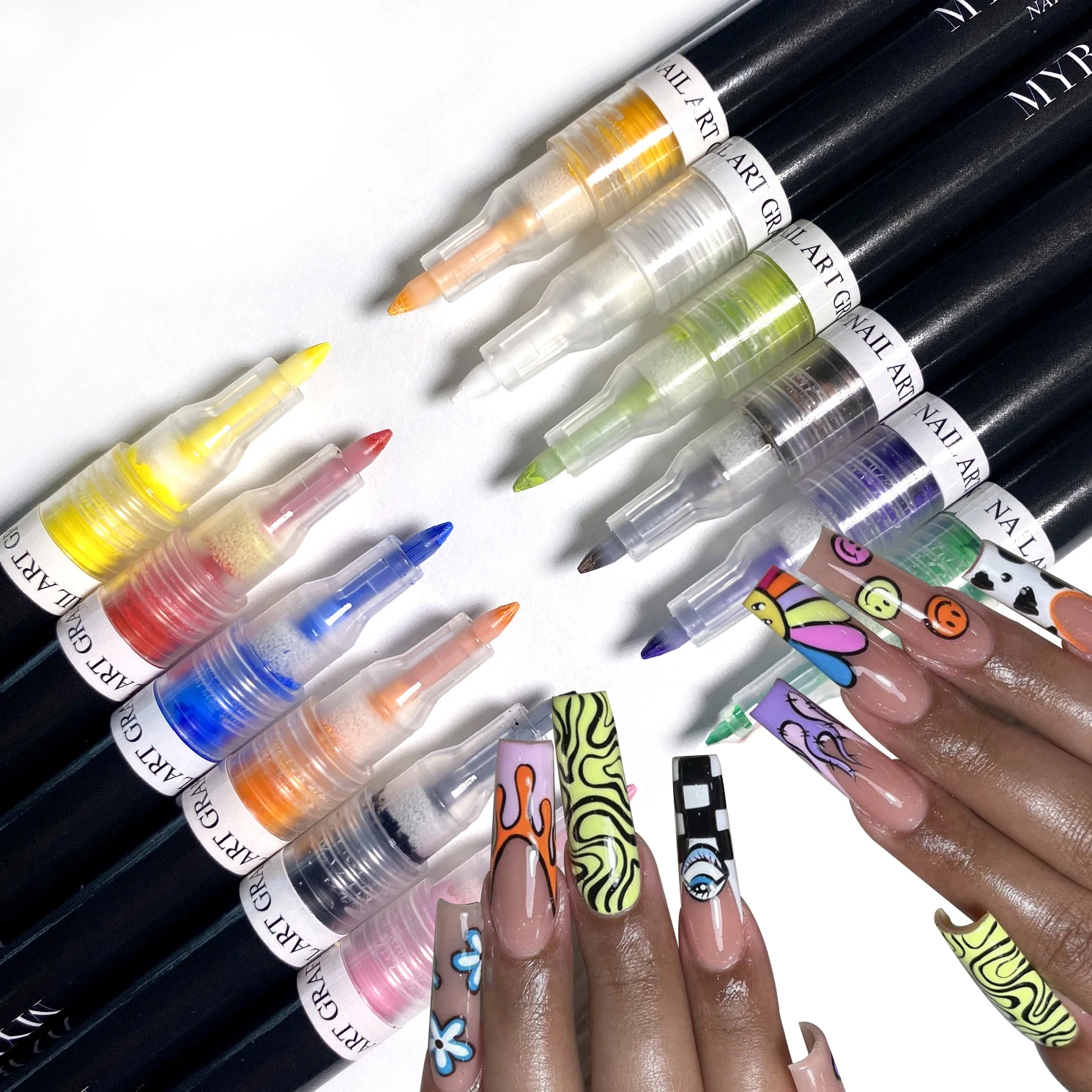 

12pcs Waterproof Nail Art Graffiti Pen Abstract Lines Flower Sketch Drawing Tools Nail Painting DIY Nail Art Accessories Tools
