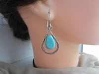 retro drop shaped earrings for women retro creative lines hammered drop hook earrings party jewelry