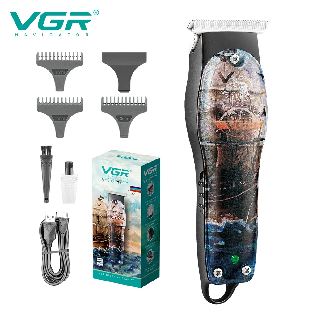 

VGR Graffiti Barber Shaving Gallery Personalized Engraving Oil Head Pusher Small Professional Push Shear V-953 Style