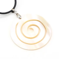 natural shell white alloy round pendant necklace 50x50mm for jewelry makingdiy necklaces accessory charm wedding gift party deco