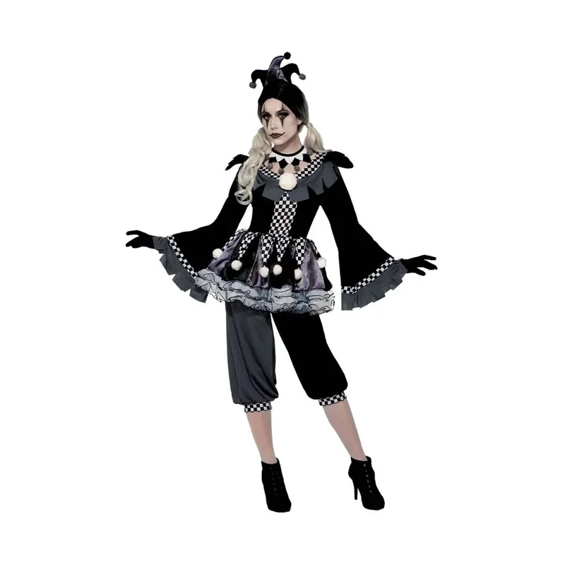 Костюм для косплея клоуна на Хэллоуин женщин и мужчин