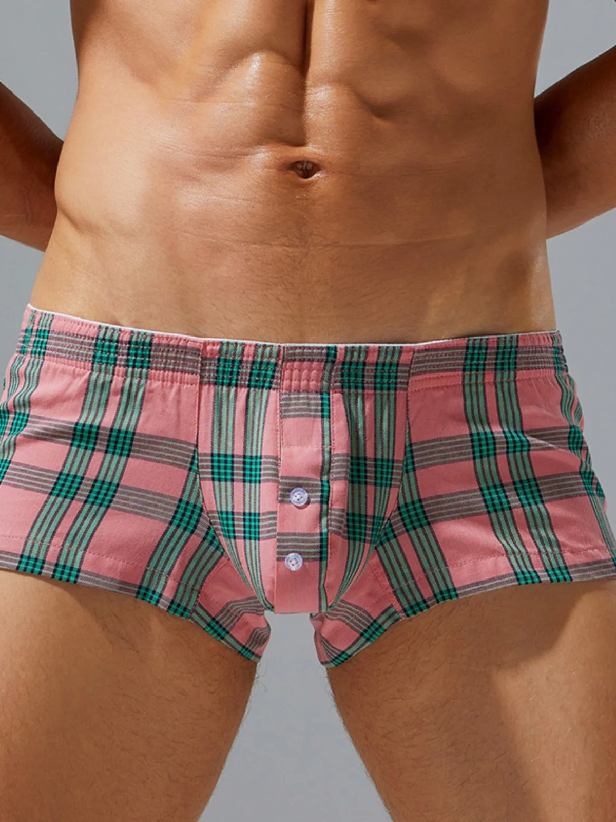 Hibin мужские брюки-арро открытые трусы-боксеры в клетку U-образная выпуклая сумка с