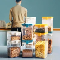 transparent sealed storage containers pet food storage box lid kitchen fridge storage box jars nut snack cereals bulk jars