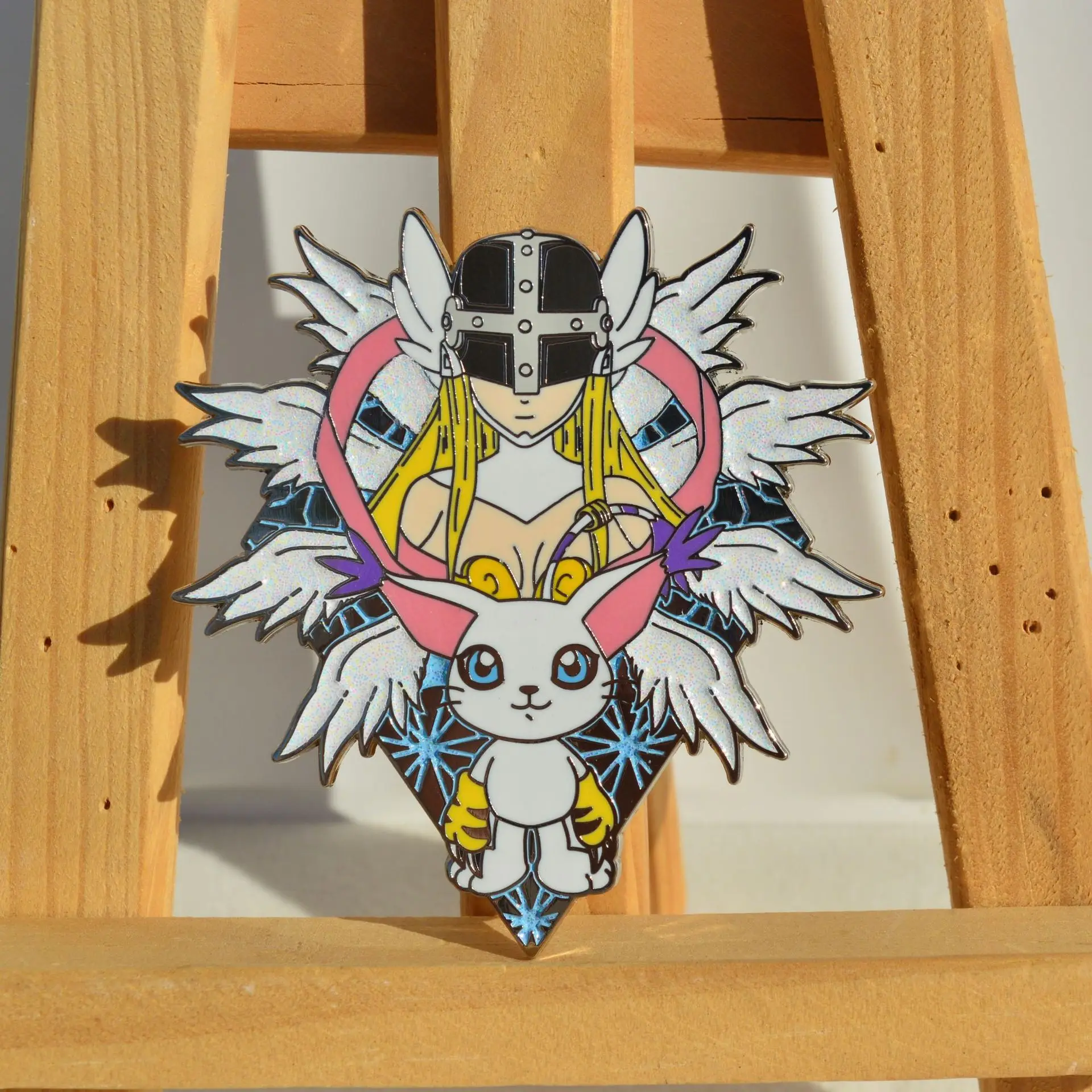 Фото Значки-пинсы Tailmon Angewomon, подвески Digimon Adventure, аниме-значки Digital Monster, броши для рюкзаков, одежды, лацканов, косплей-игрушки №5