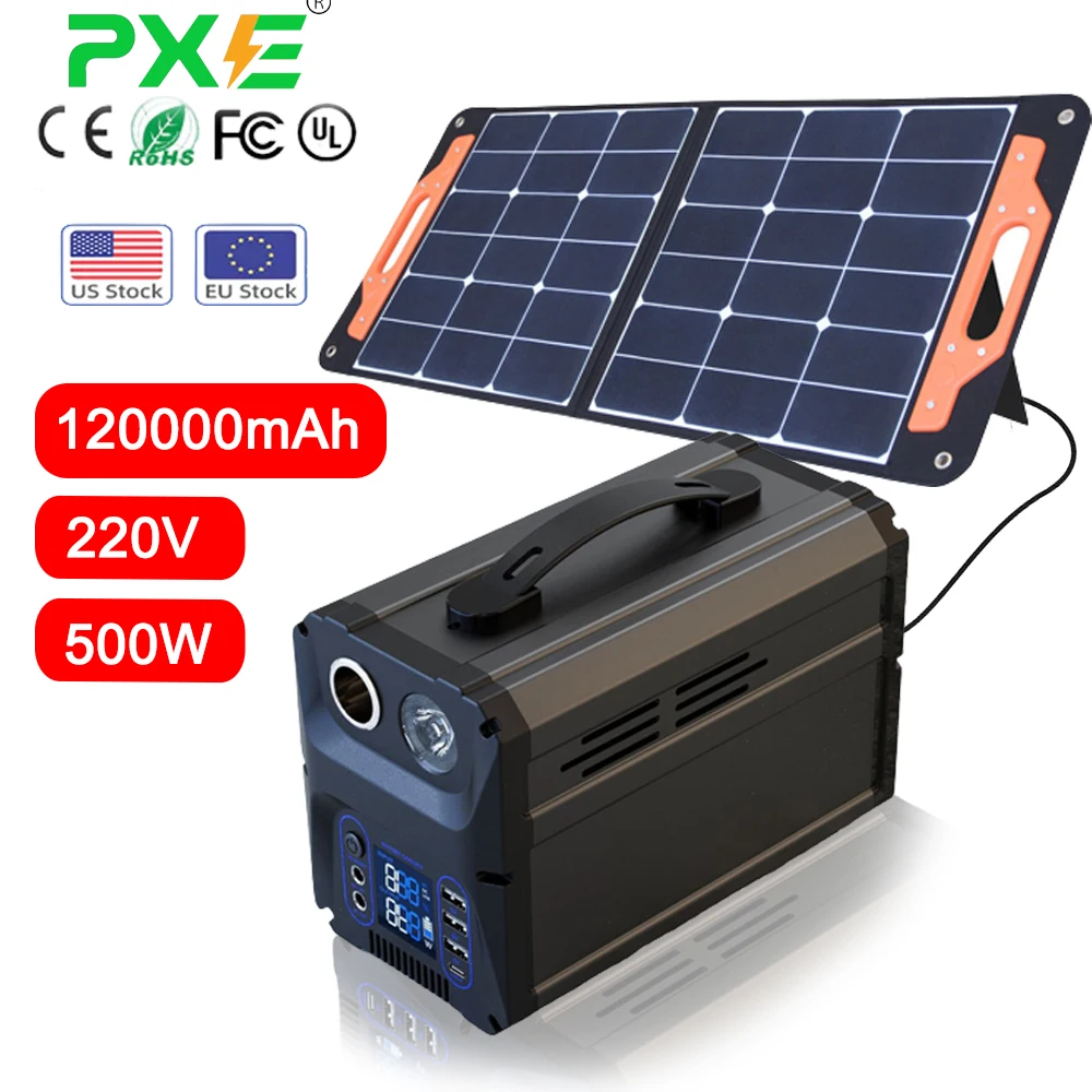 

Solar Multifunctional UPS 1000W 500W 120000mAh Power Supply EV Charger Mini Power Banks / Outdoor Portable Power Station