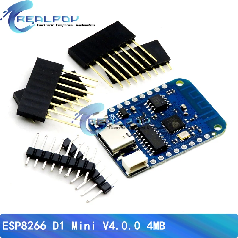 Фото WEMOS D1 Mini V4.0.0 TYPE-C USB WIFI Интернет вещей плата на основе ESP8266 4MB MicroPython Nodemcu Arduino совместима №1